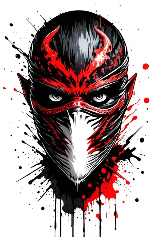 demon ninja warrior tattoo design idea