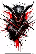 demon ninja warrior tattoo design idea