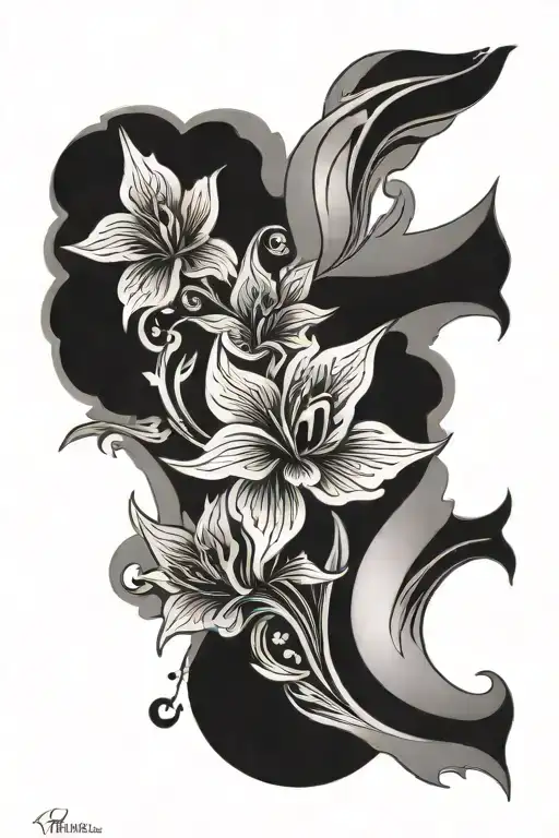the word "VIVID DREAM" verticle tattoo design idea