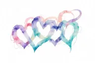 3 initials A and 2 initials M in the shape of a heart tattoo design idea