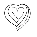 The heart has a minimalist shape with a black outline. The lines are even, without filling with color inside. 5 pieces next to each other tattoo design idea