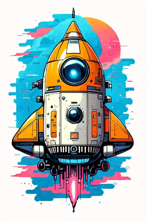 spaceship tattoo design idea