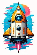 spaceship tattoo design idea