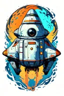 spaceship tattoo design idea