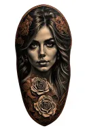 tooled leather tattoo design idea