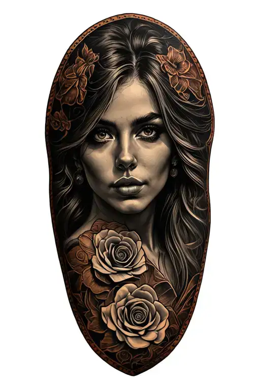 tooled leather tattoo design idea