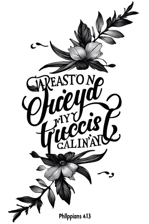 Bible verse Philippians 4:13 tattoo design idea
