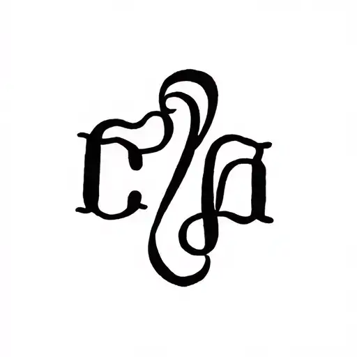 C d and A initials tattoo design idea