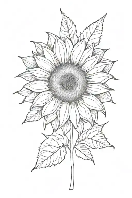single sunflower tattoo design idea