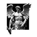 statue Greek Roman photo realistic male angels male demons young handsome male gods soldiers tattoo design idea