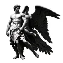 statue Greek Roman photo realistic male angels male demons young handsome male gods soldiers tattoo design idea