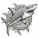Tribal Shark tattoo design idea