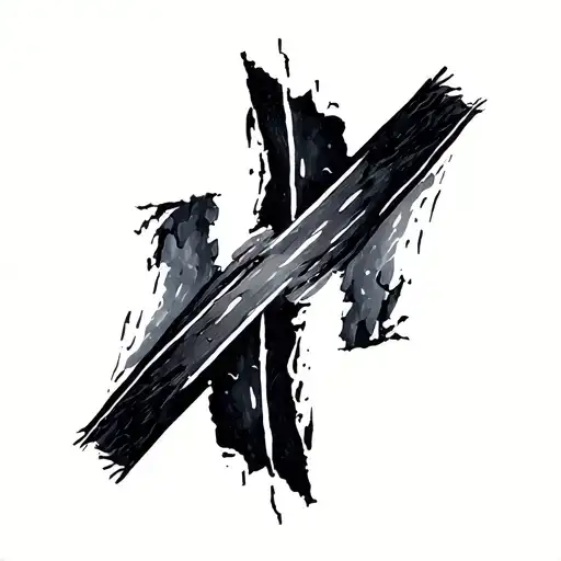 minimalist crossroads torn tattoo design idea