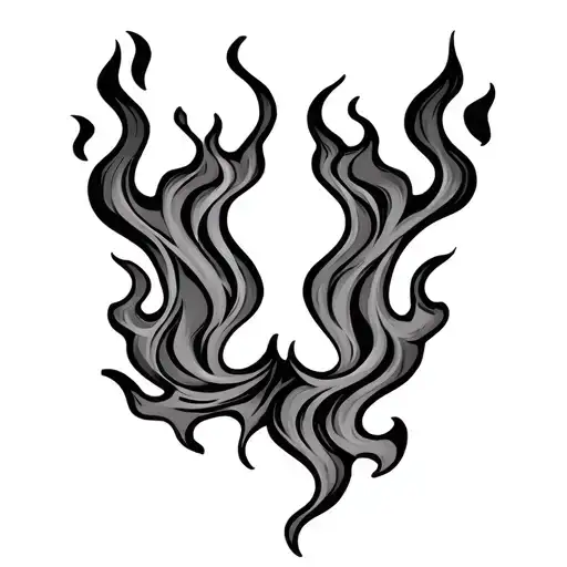 fine line flames around nipples tattoo design idea