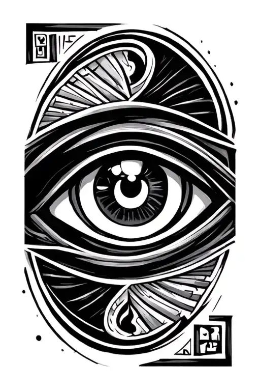 Eye of Horus the hieroglyphic writing from above to below the eye 3 lines tattoo design idea