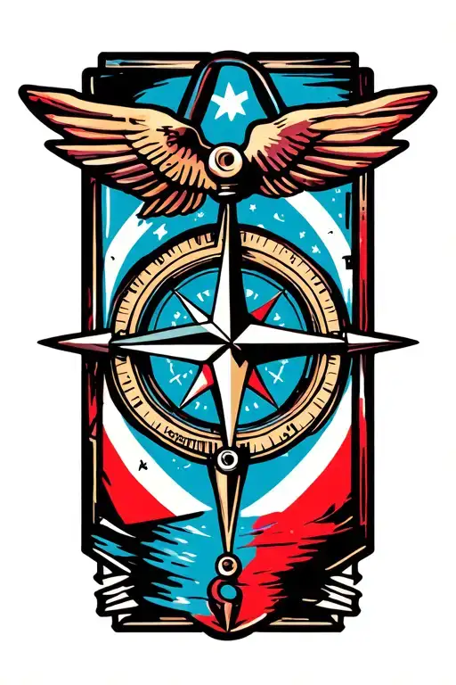 compass and arrow tattoo design idea
