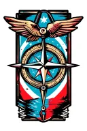 compass and arrow tattoo design idea