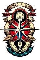 compass and arrow tattoo design idea