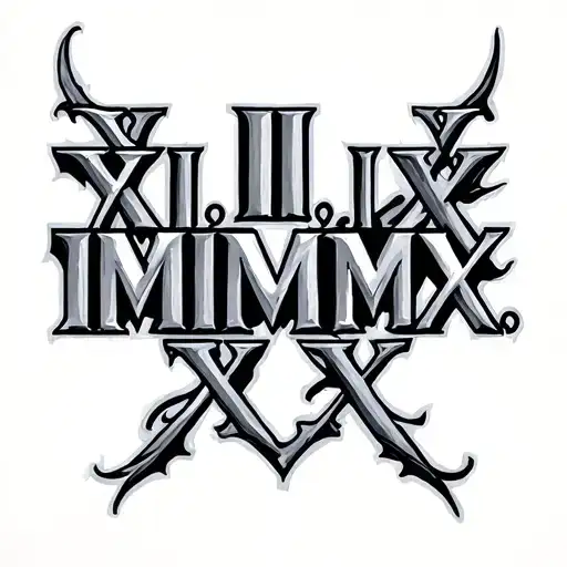 "II.II.MM.XX" roman numerals tattoo design idea