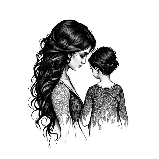 mother and son matching tattoo tattoo design idea