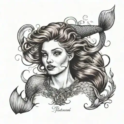 Arian Redhead Mermaid tattoo design idea
