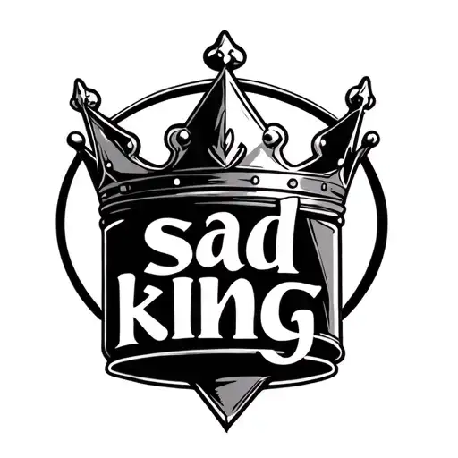 I'm going to get a tattoo that says "sad king" and has a crown on it. The font and crown shaping should be from street g tattoo design idea