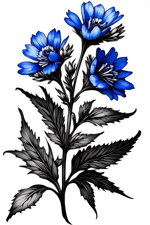 bluebonnet flower tattoo design idea