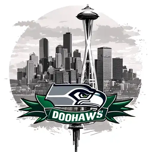 Seattle skyline, Seattle seahawks, mariniers, Seattle sonics, rip Danny boy tattoo design idea