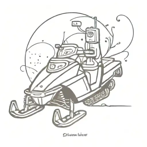 snowmobile design with beer cans tattoo design idea
