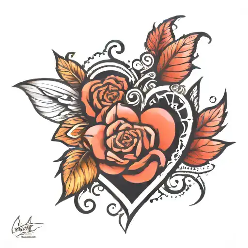 always on my heart symbolizing love tattoo design idea