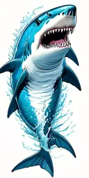 shark swimming tattoo design idea