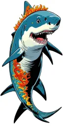 shark swimming tattoo design idea