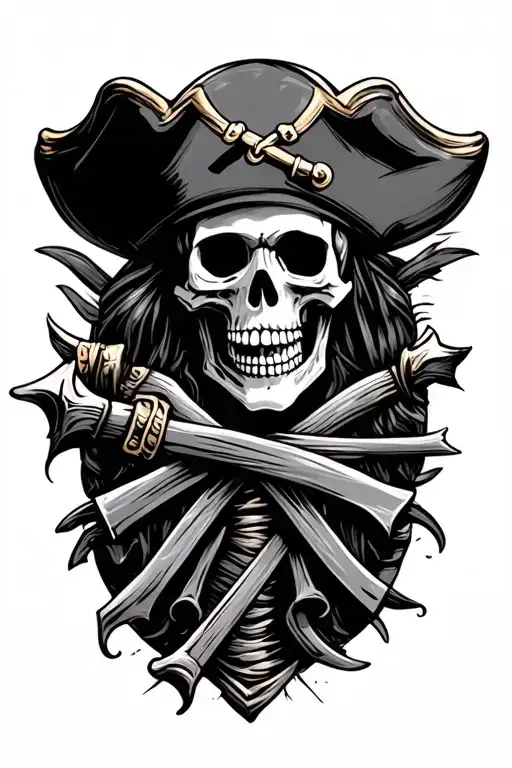 Skeleton Pirate tattoo design idea