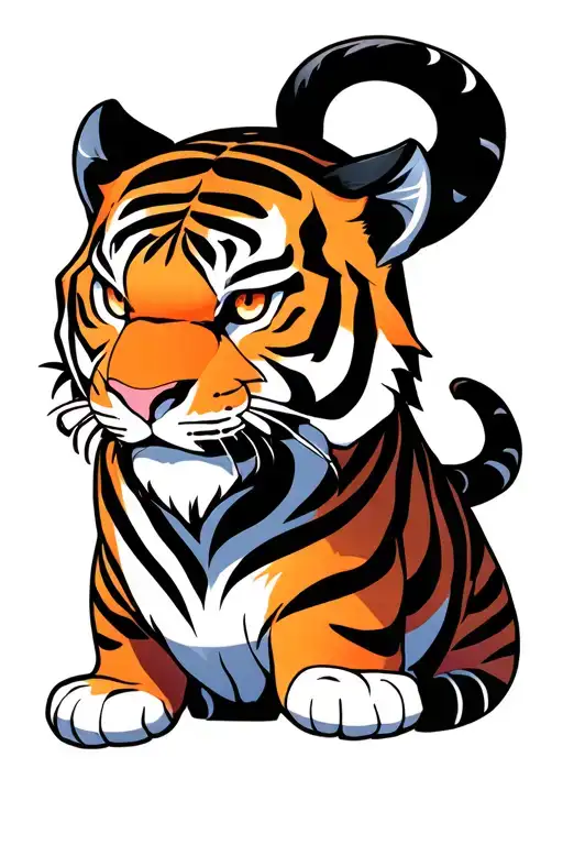 Anime Tiger tattoo design idea