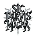 SIC PARVIS MAGNA written tattoo design idea