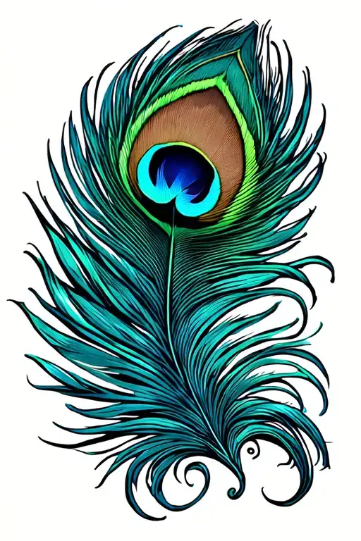 peacock feather intertwined tattoo design idea