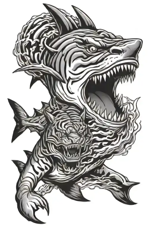 Tiger Shark tattoo design idea