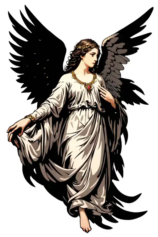 renaissance angel tattoo design idea