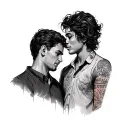 Son and dad tattoo design idea