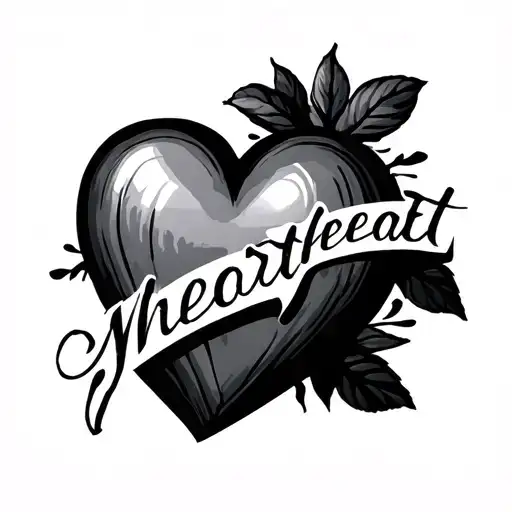 Name Heartbeat tattoo design idea