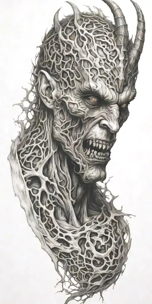 demonic realm tattoo design idea