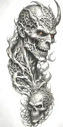 demonic realm tattoo design idea