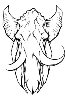 mammoth head tattoo design idea