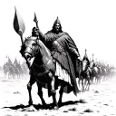 King Baldwin leading his crusader army in the desert tattoo design idea