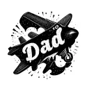 plane fading out of existence, delicate text saying Dad tattoo design idea