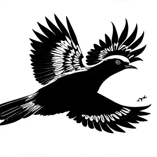 Guatemalan national bird flying away tattoo design idea