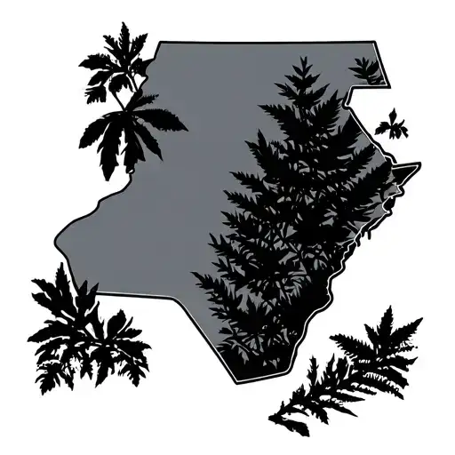 North Carolina state outline tattoo design idea