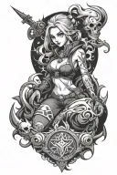 arcane jinx league of legends tattoo design idea