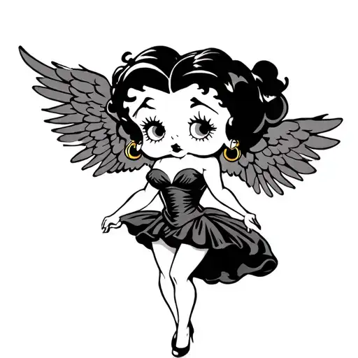 Angel Betty Boop tattoo design idea
