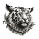 tiger and eagle head tattoo design idea